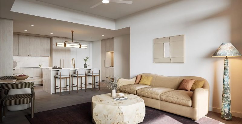 The Belvedere - Kitchen & Living Room